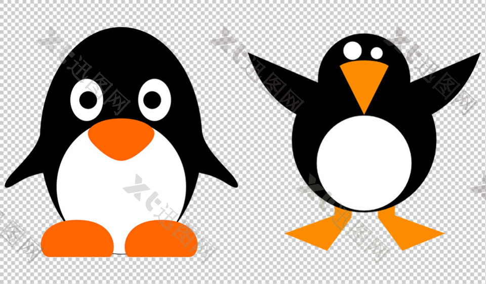Linux企鹅标志免抠png透明图层素材