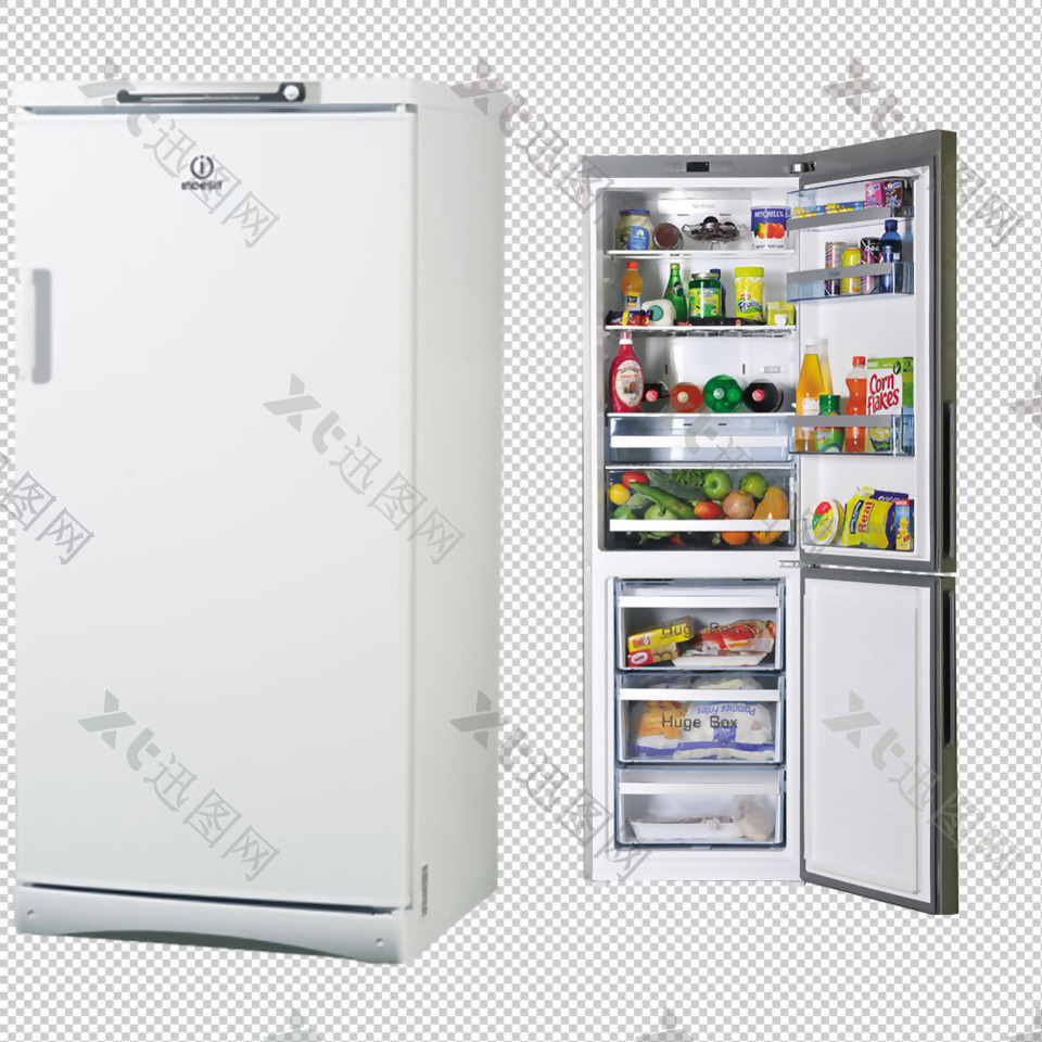 电冰箱高清免抠png透明图层素材