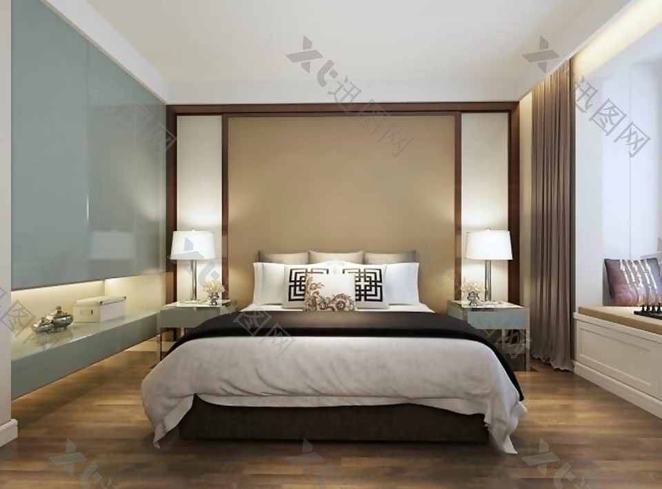 新中式简约风格卧室装修效果图