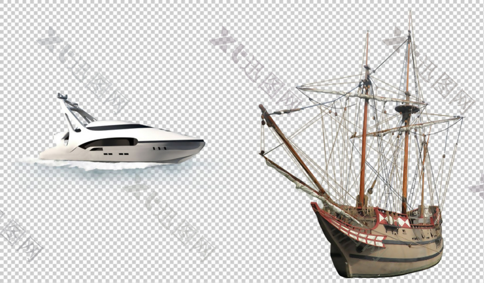 帆船和游艇免抠png透明图层素材