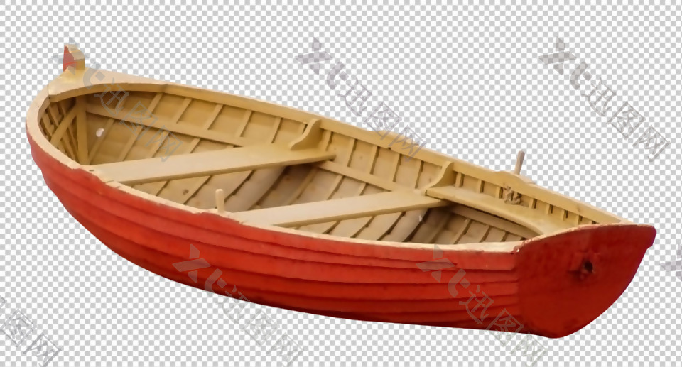 红色木船图片免抠png透明图层素材