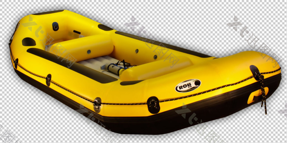 黄色橡皮艇免抠png透明图层素材
