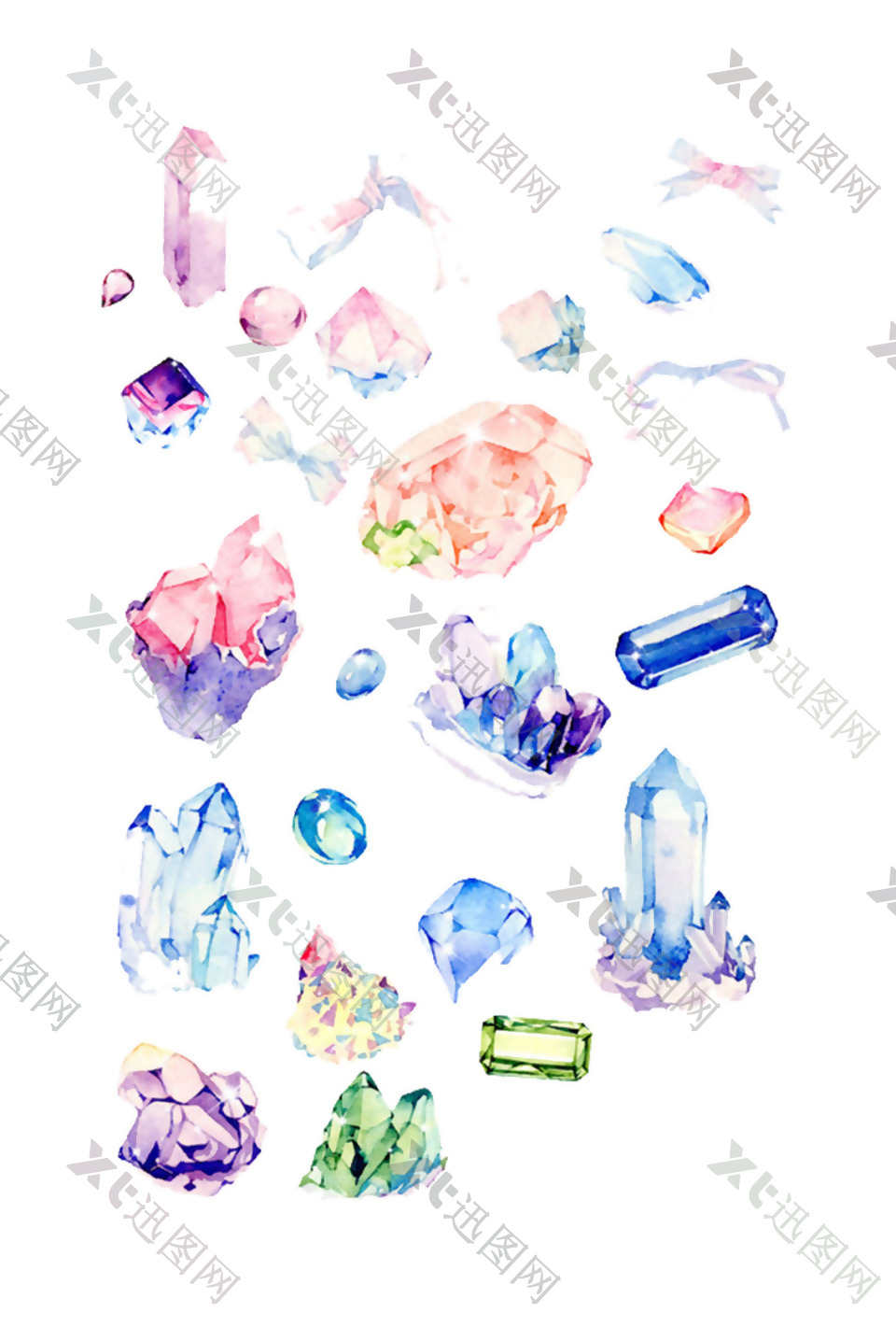 钻石水晶矿石图案