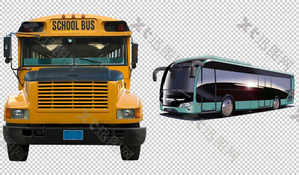 校车公共汽车免抠png透明图层素材