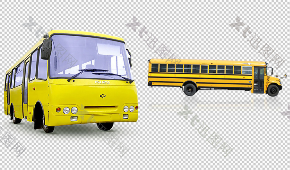 老式公共汽车免抠png透明图层素材