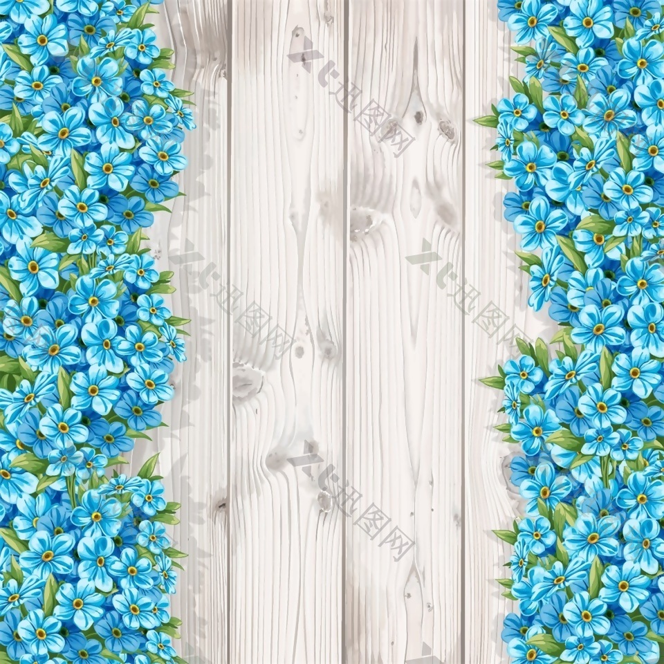 蓝色典雅欧式花纹背景矢量素材