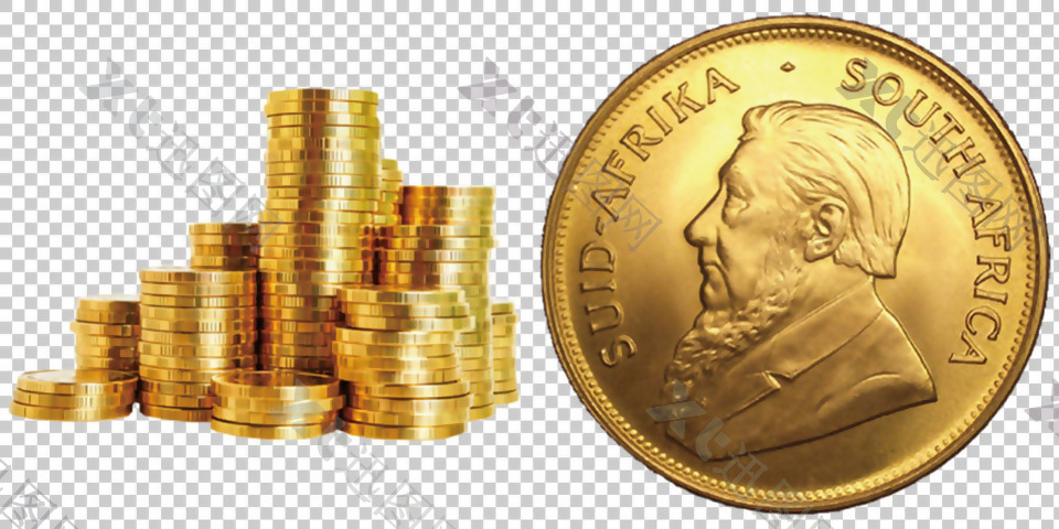 圆形金币一堆黄金免抠png透明图层素材