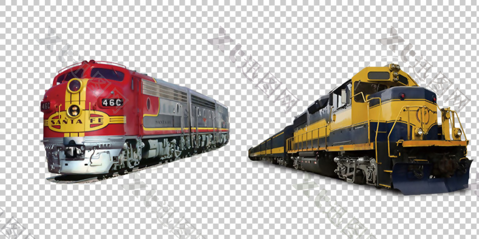 两列火车图片免抠png透明图层素材