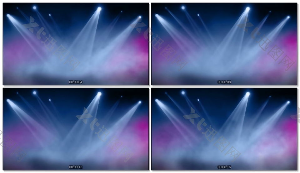 LED舞台紫色聚光灯氛围视频背景(76)