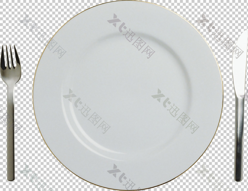 餐盘刀叉图片免抠png透明图层素材