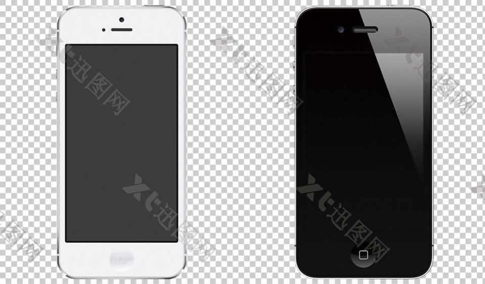 两个苹果手机免抠png透明图层素材