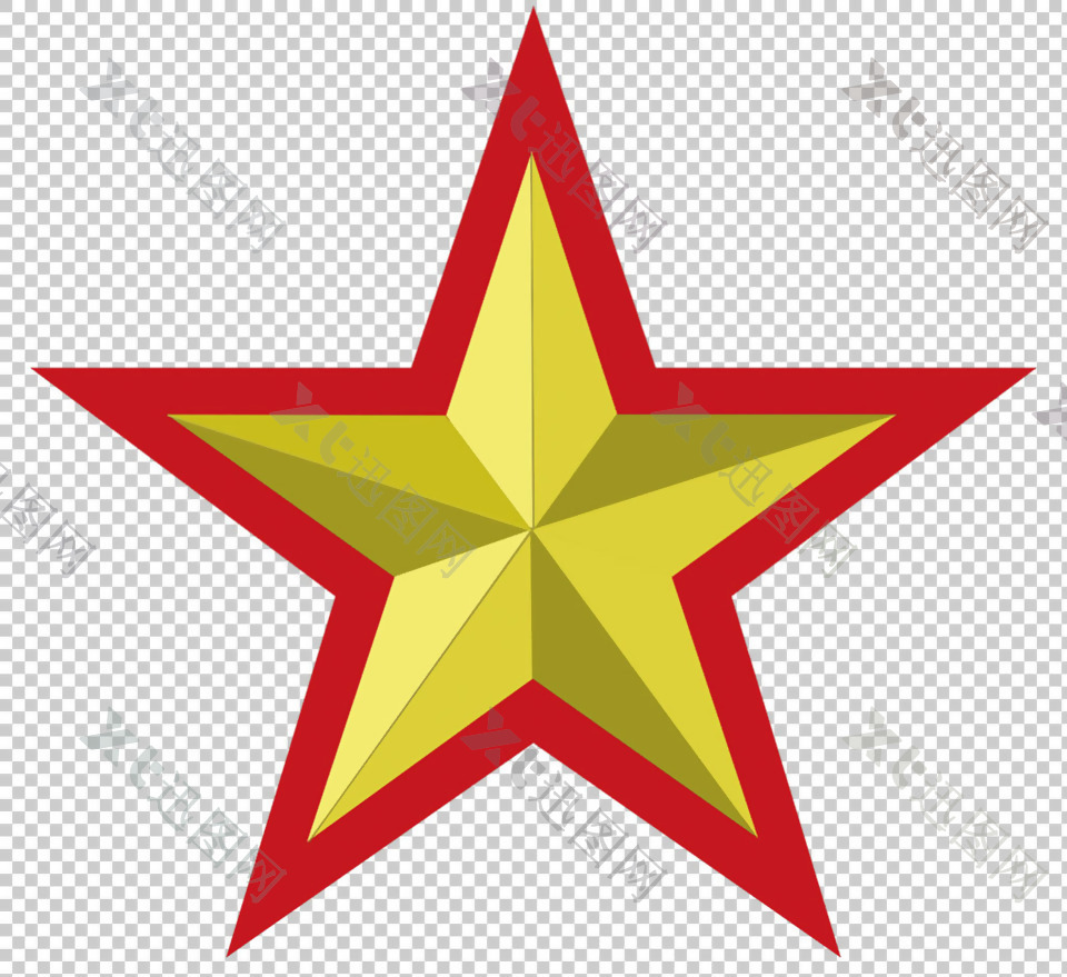 黄色五星标志免抠png透明图层素材