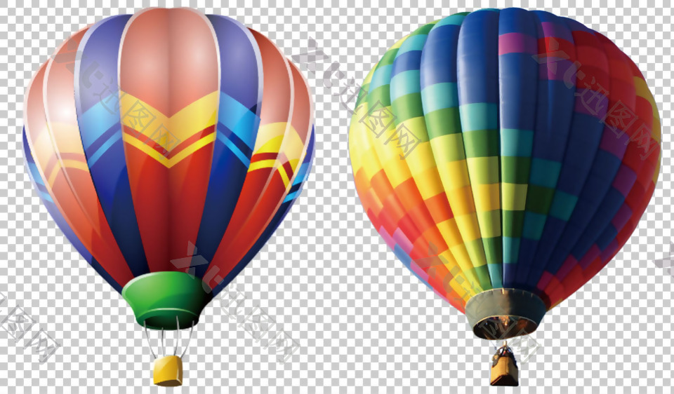 七彩热气球免抠png透明图层素材