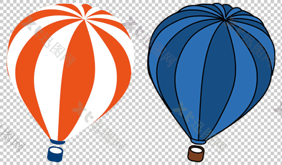热气球卡通插画免抠png透明图层素材