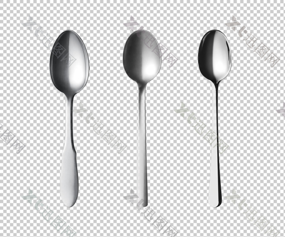 不锈钢勺子免抠png透明图层素材