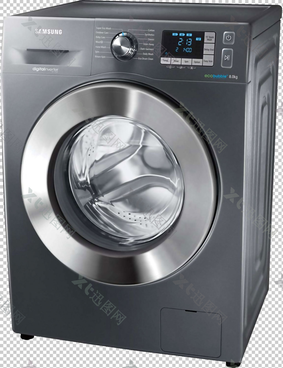 灰色洗衣机免抠png透明图层素材