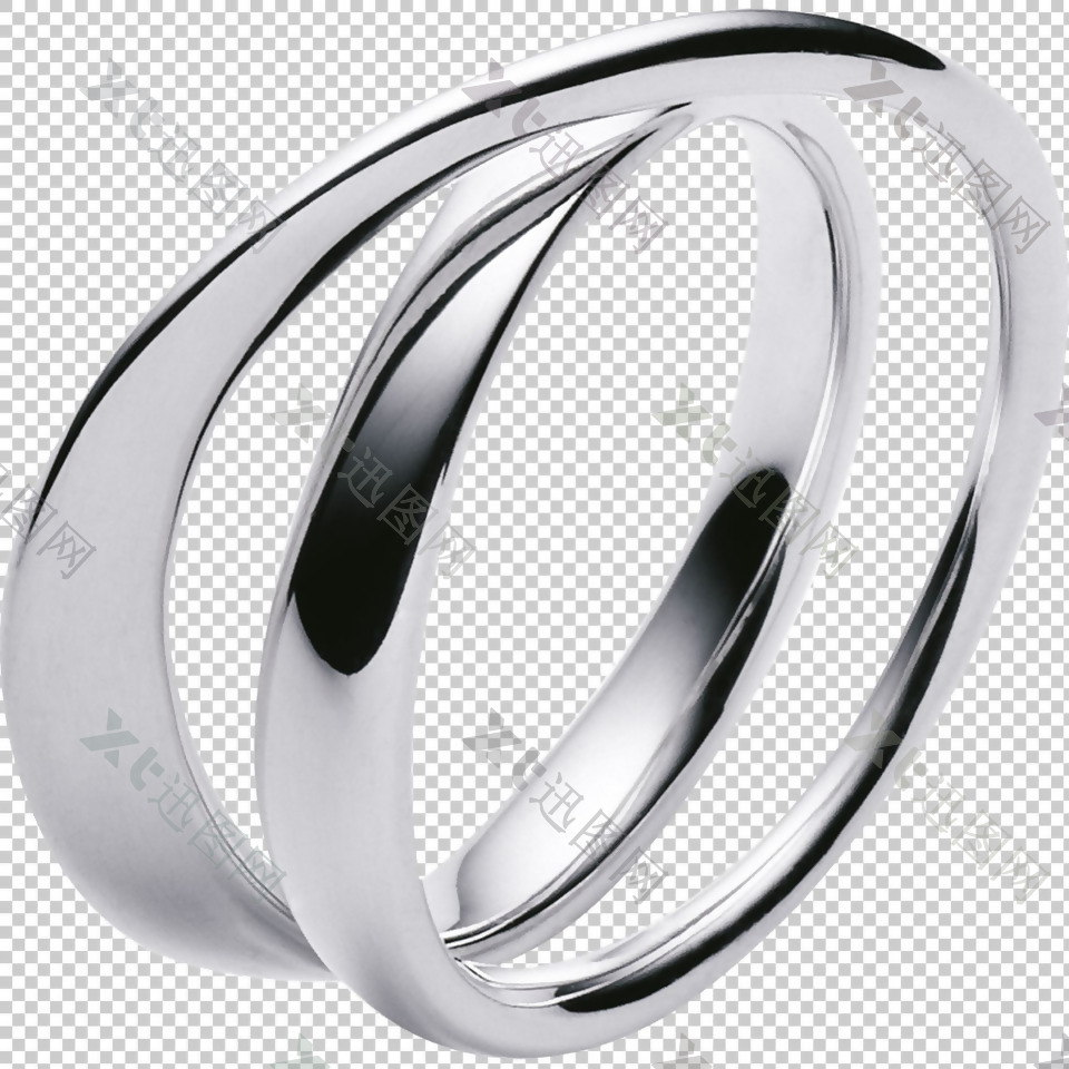 银戒指图片免抠png透明图层素材