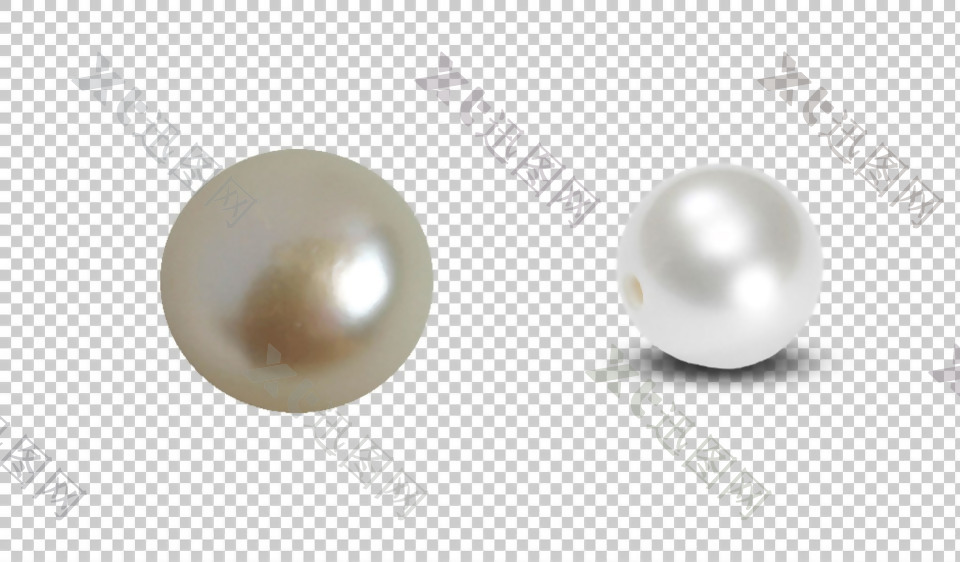 两颗珍珠免抠png透明图层素材