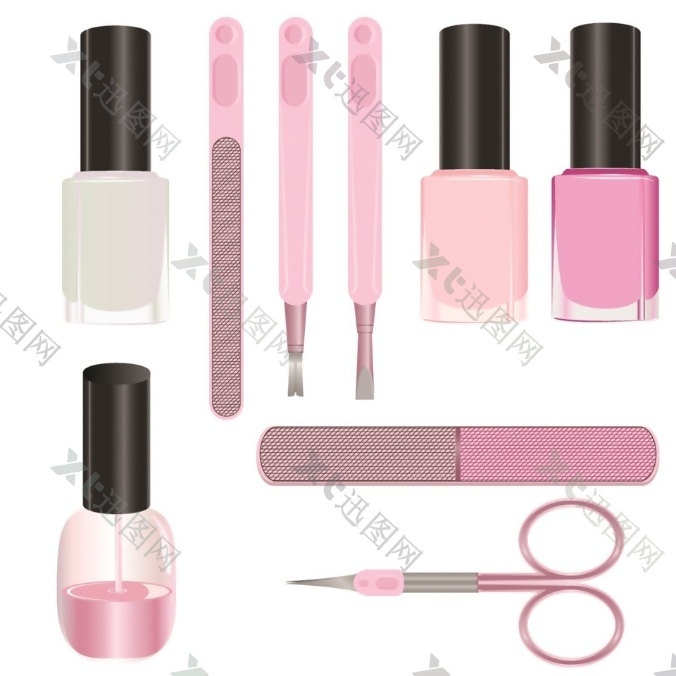 粉红色化妆相关矢量素材