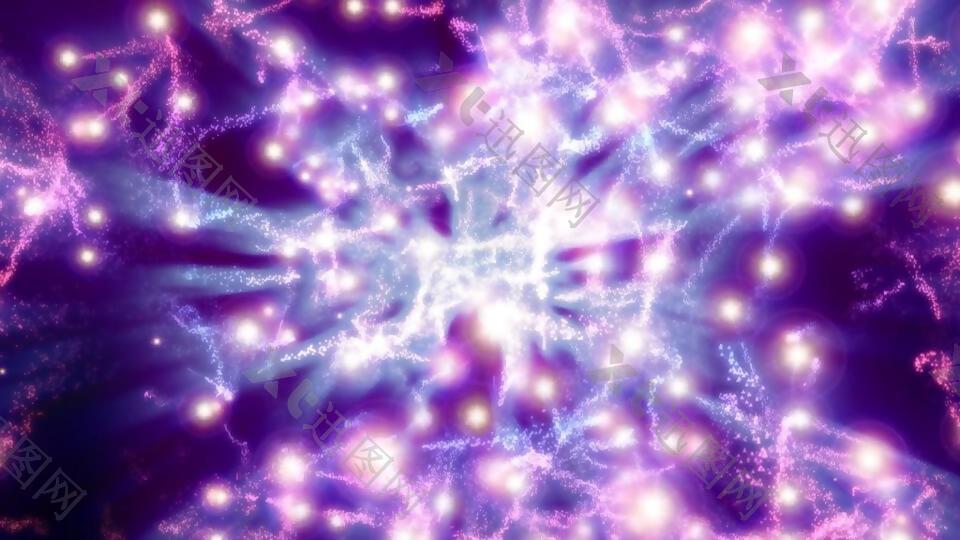 超炫紫色动态粒子视频背景特效