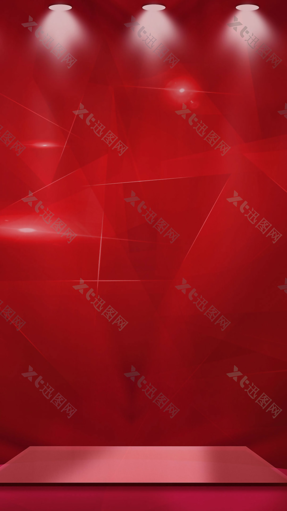 红色三角舞台H5背景素材