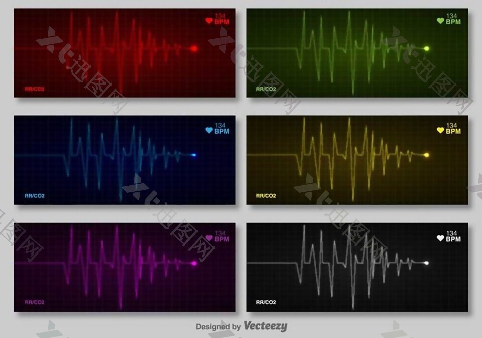 心电图矢量素材