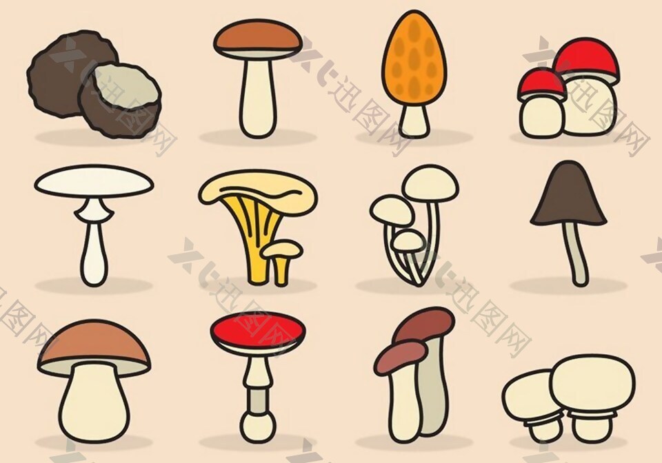 蘑菇矢量素材