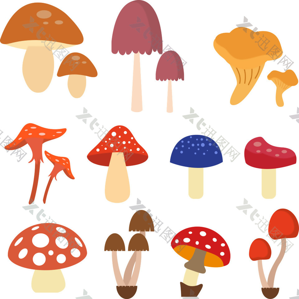 彩色蘑菇卡通图案