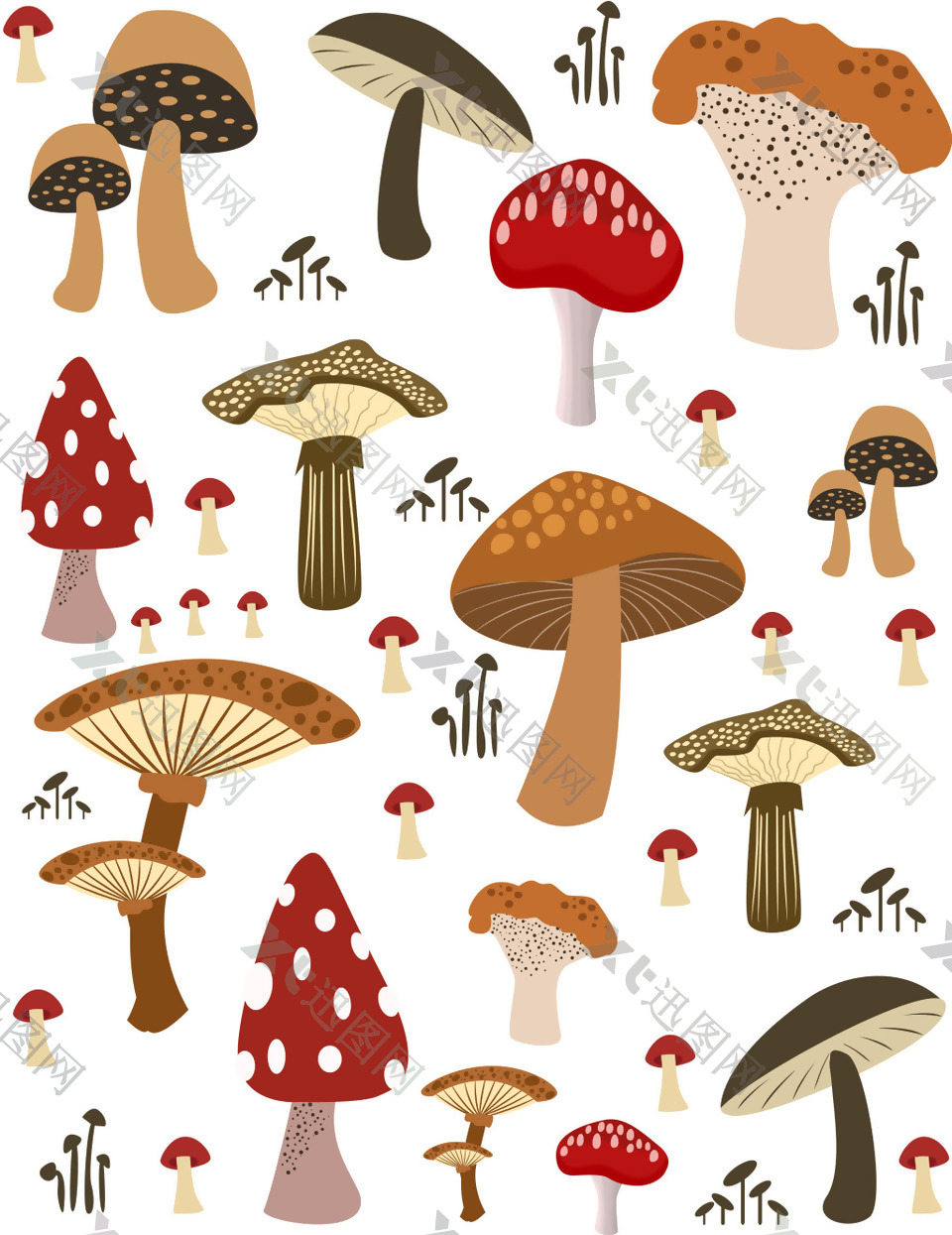 手绘蘑菇卡通图案