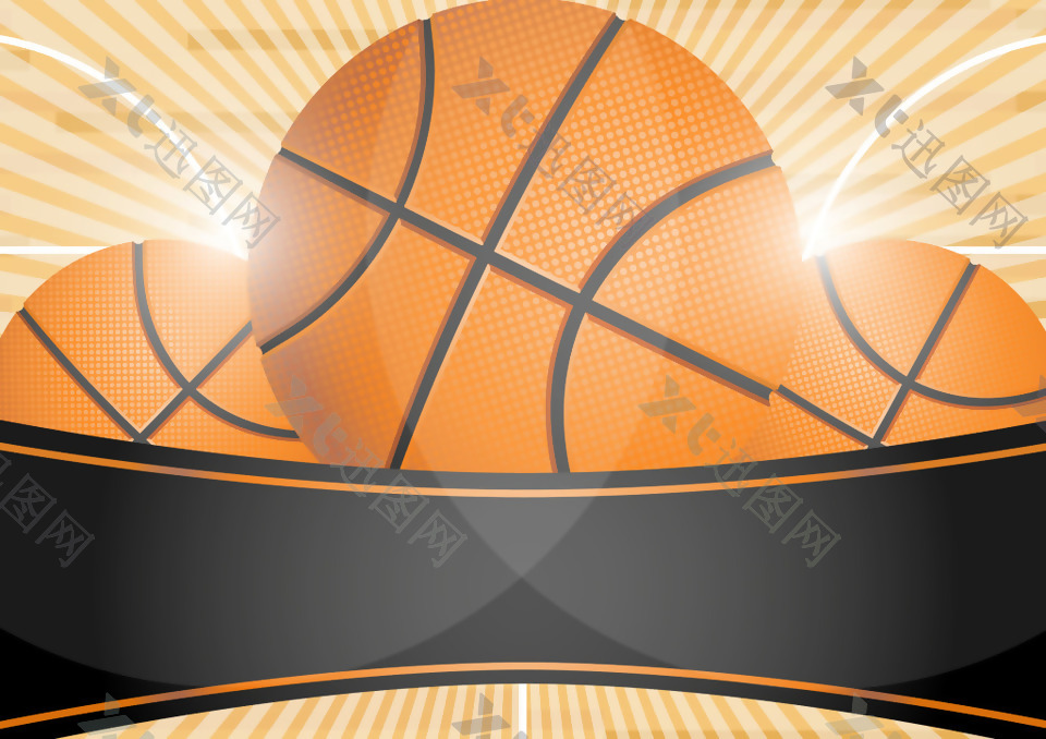 篮球海报背景矢量素材