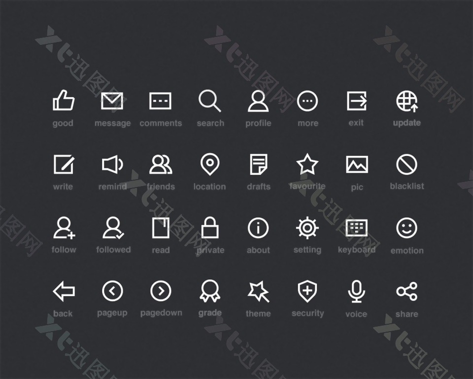 网页UI设计icon图标包