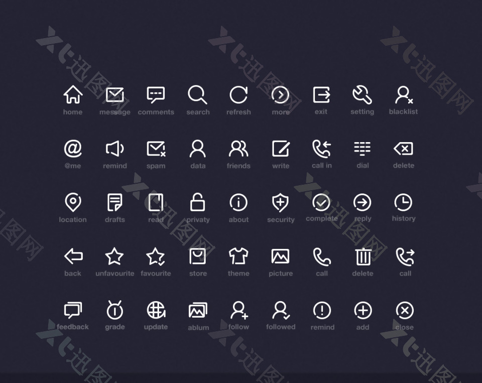 白色精美网页icon图标设计