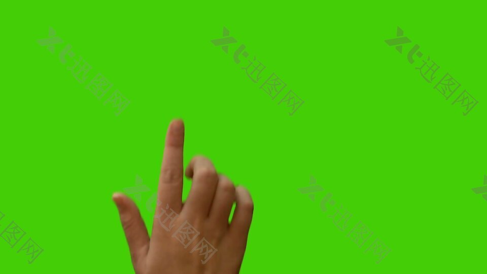 绿色屏幕上的手势