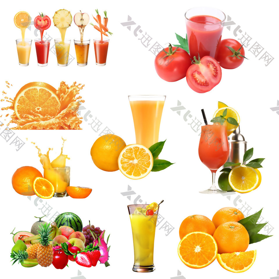 果汁橙汁番茄汁水果
