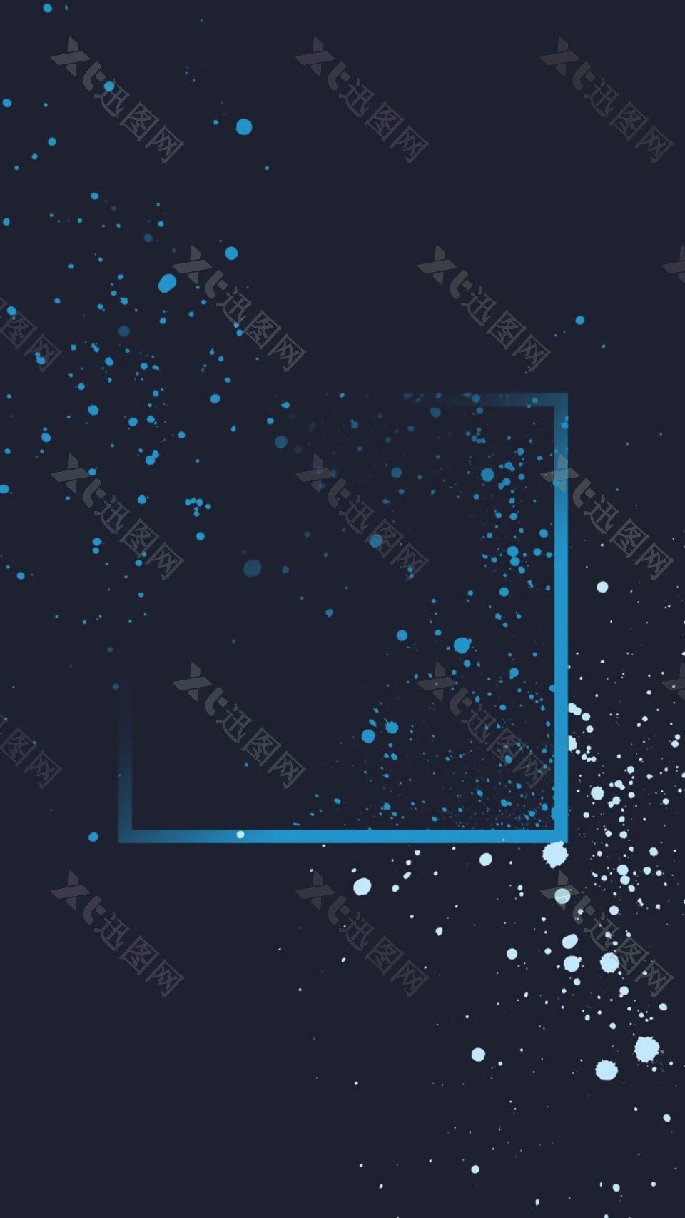 蓝色线条星光点H5背景素材