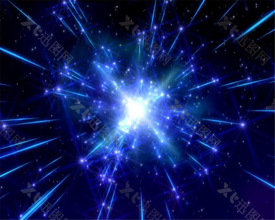 蓝色宇宙星河光斑粒子发射动态视频素材