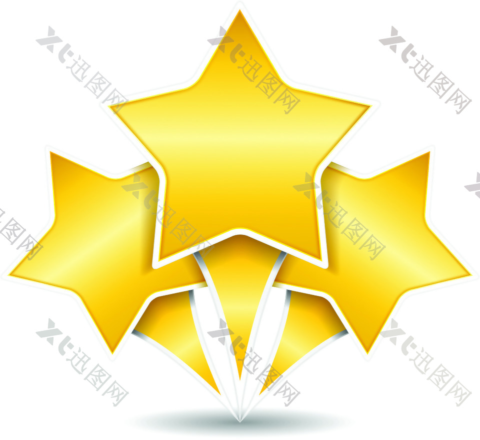 金色五角星喷射背景矢量素材
