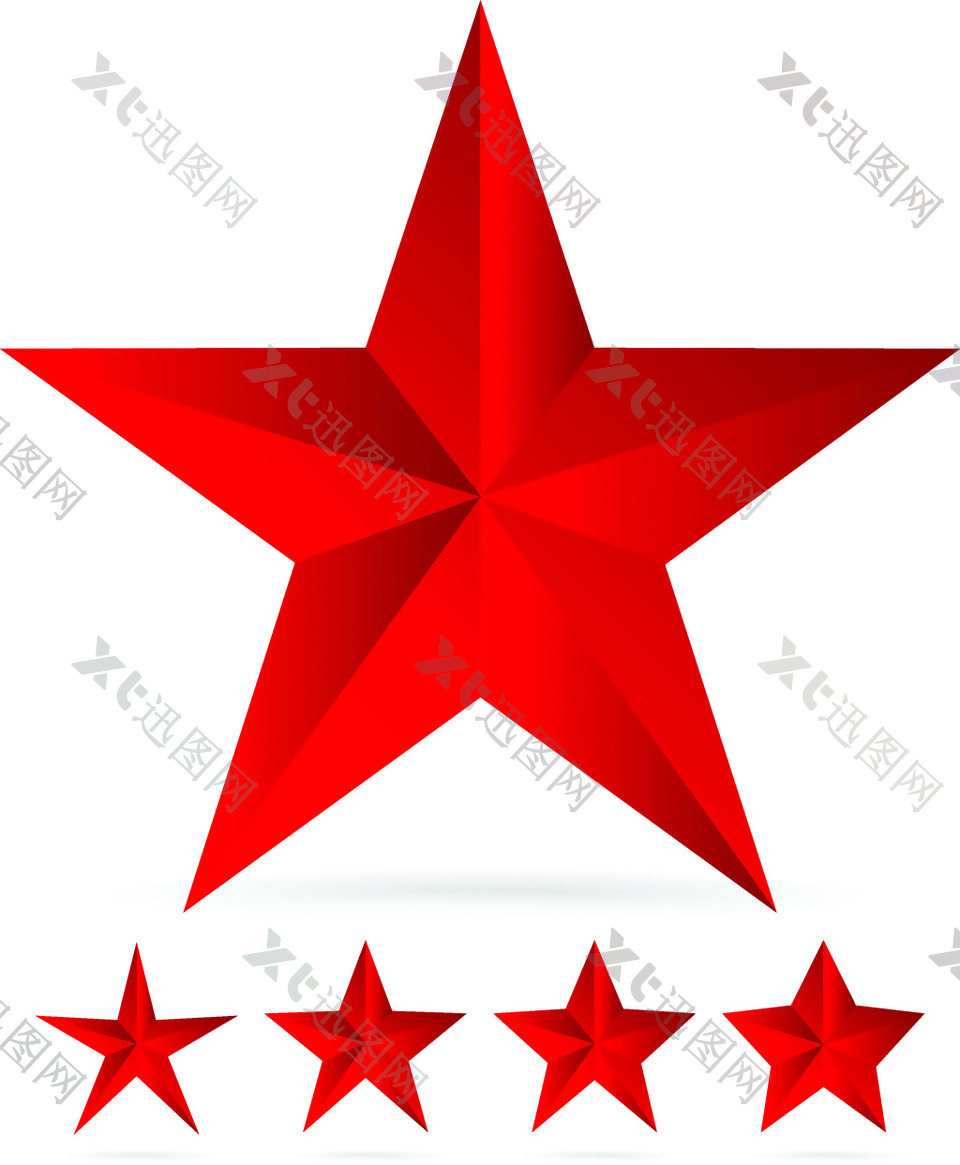 鲜红五角星背景矢量素材