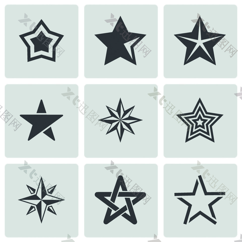 各类五角星背景矢量素材