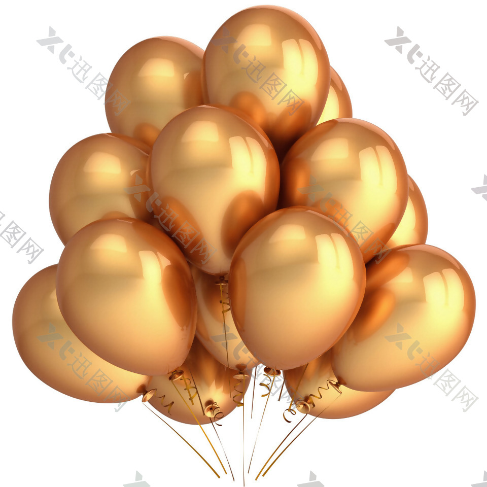 大气金色气球元素
