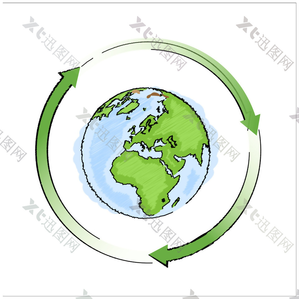 地球循环矢量素材