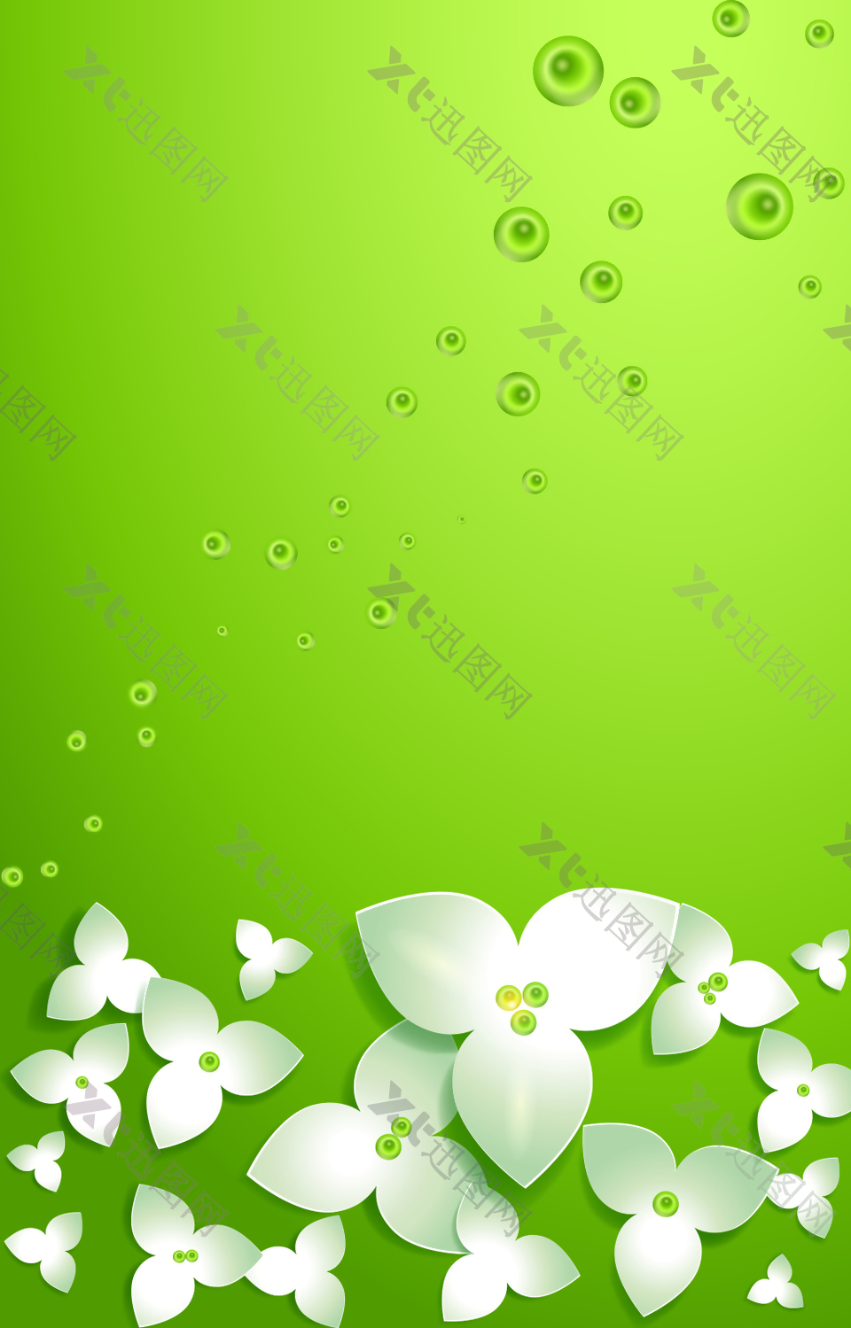 绿色立体花朵背景素材