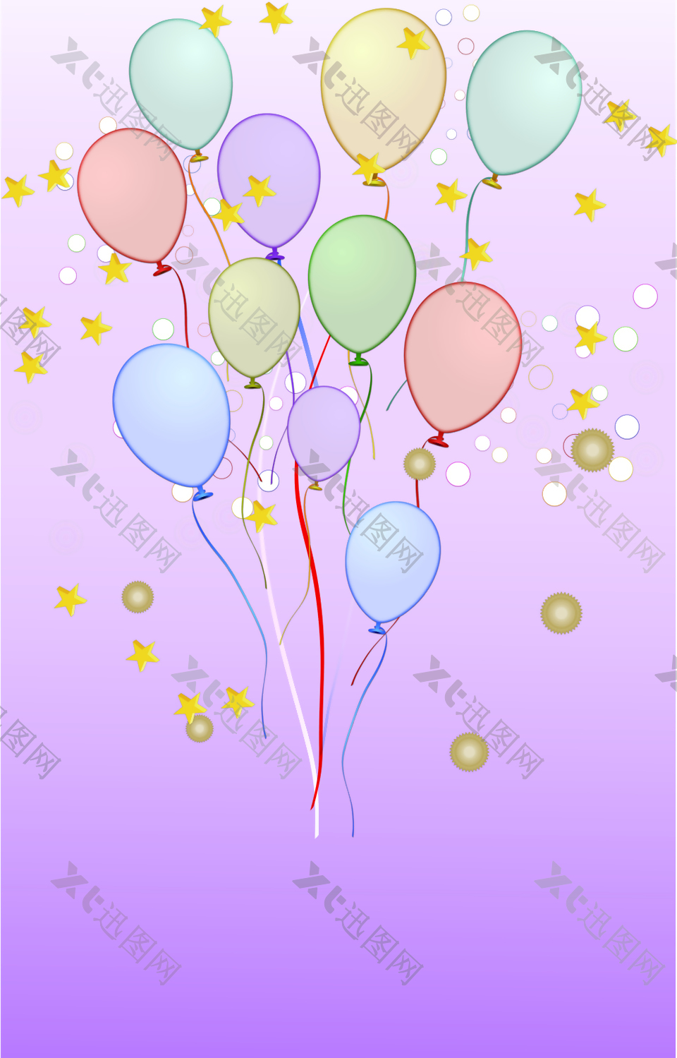 彩色飞起来的气球背景素材
