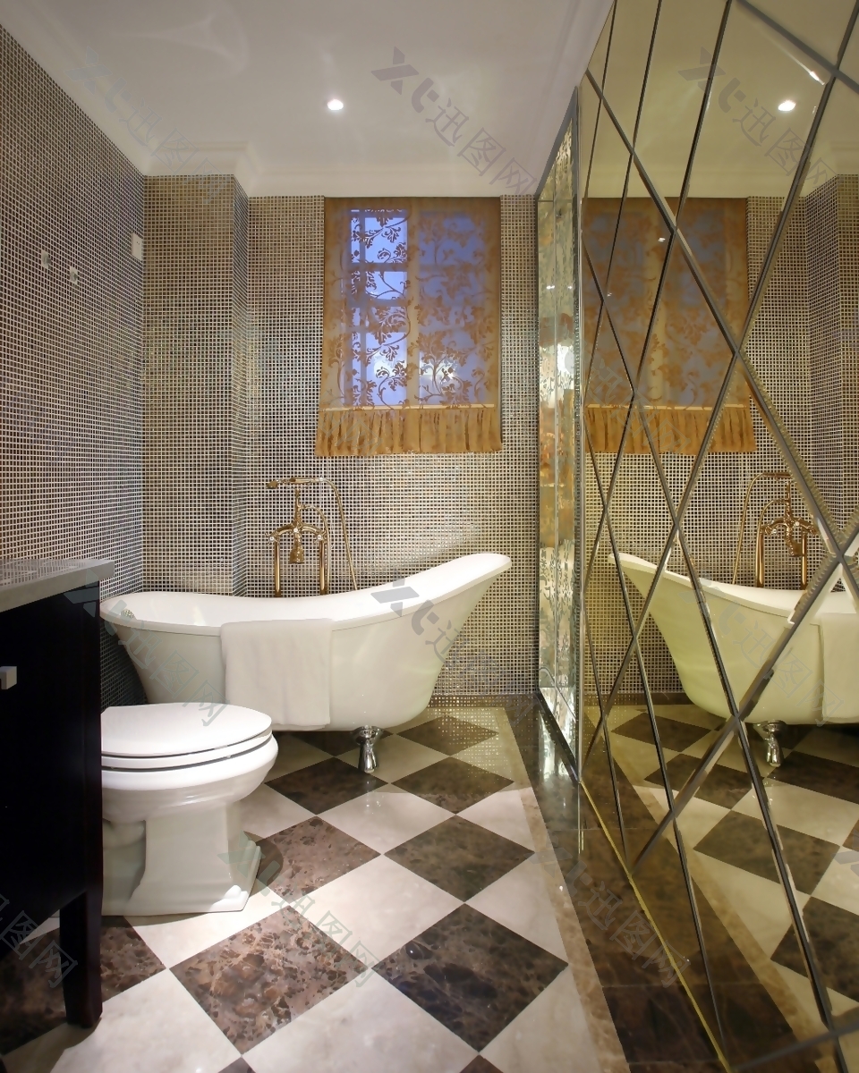 奢华现代风格浴室别墅效果图设计
