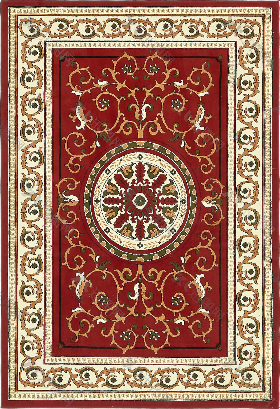 古典红色经典地毯