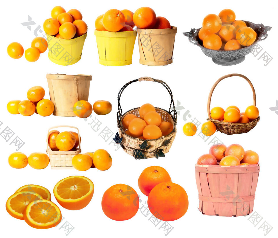 手绘水果鲜橙元素