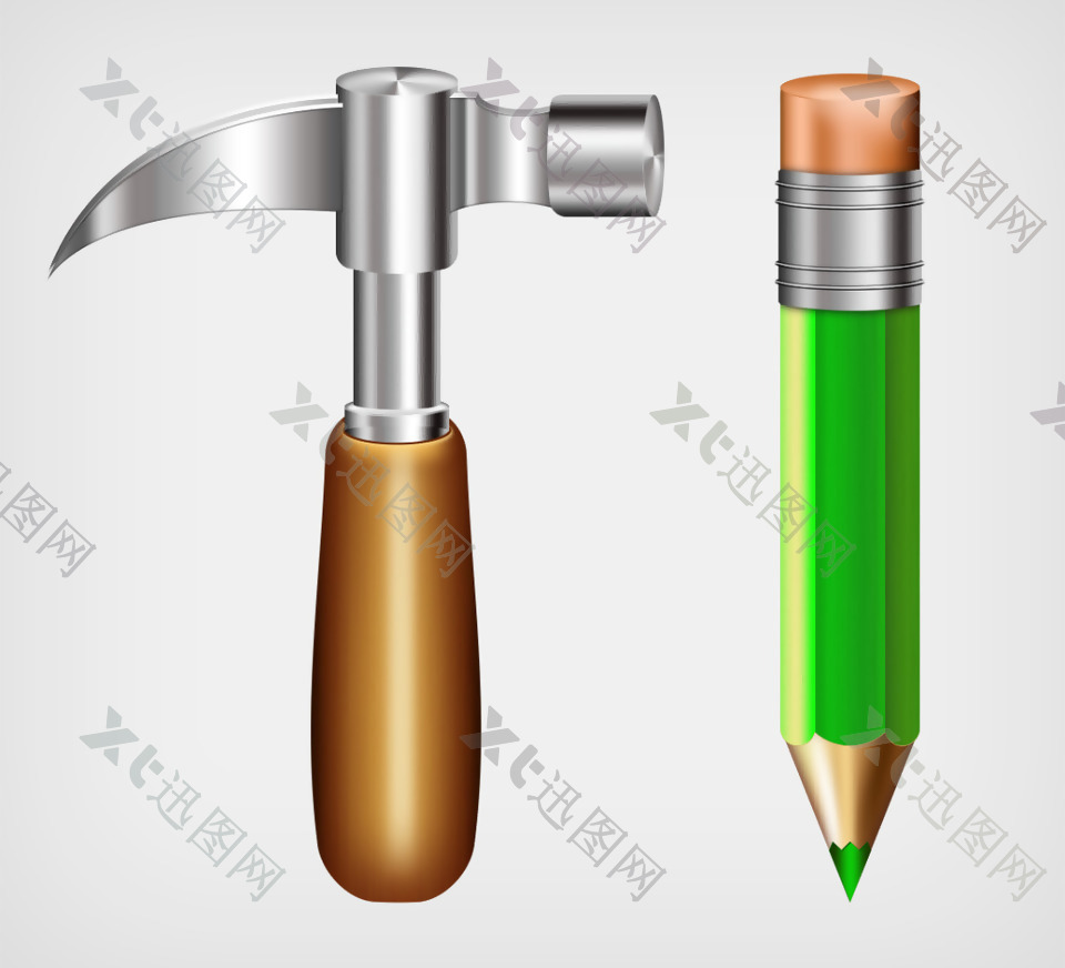 网页彩色工具铅笔设置图标设计