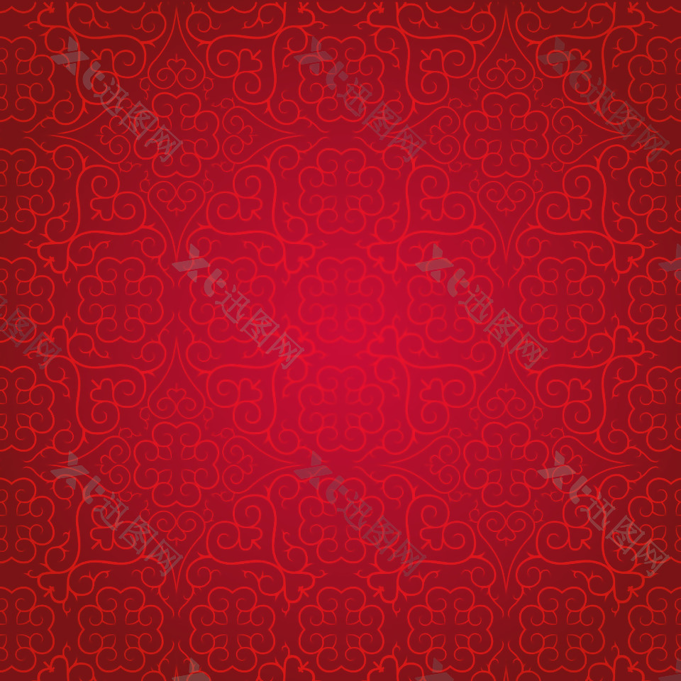 暗纹裂纹状中式复古红色背景矢量图