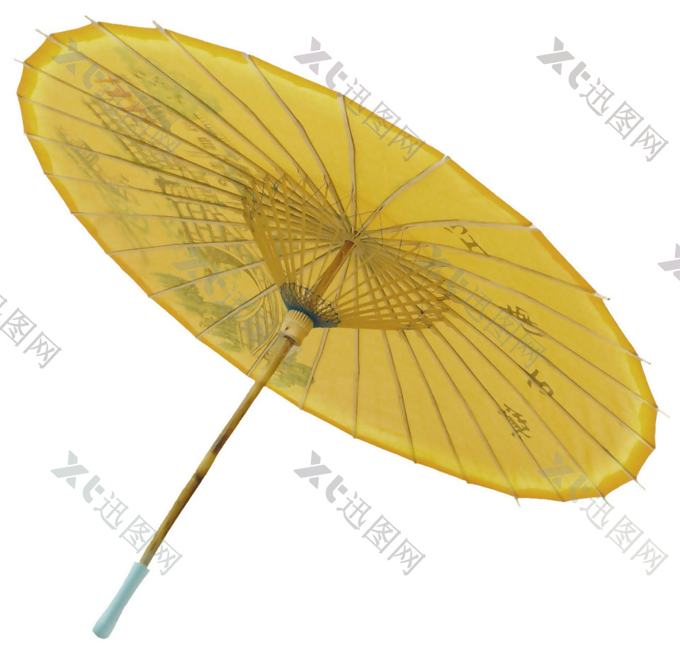 黄色油纸伞元素