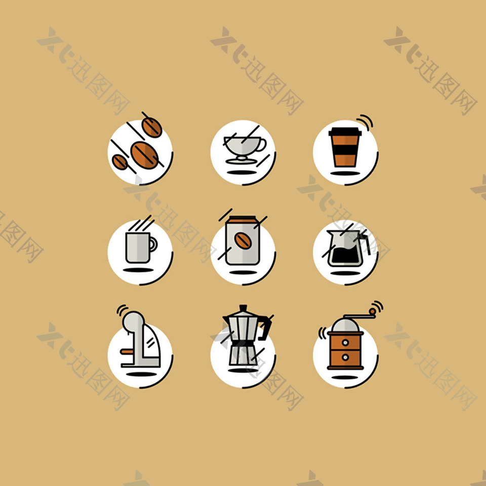 9款创意咖啡logo元素